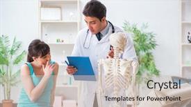  Presentation with skeleton - Slide set enhanced with type of injury on skeleton background and a  colored foreground