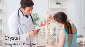  Presentation with skeleton - Colorful presentation enhanced with type of injury on skeleton backdrop and a  colored foreground