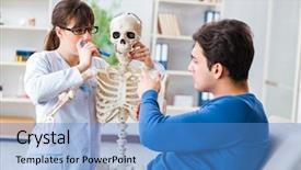  Presentation with injury - Slide deck enhanced with type of injury on skeleton background and a teal colored foreground