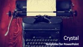  Presentation with filter - Cool new presentation with type writer - antique typewriter on a wooden backdrop and a navy blue colored foreground