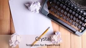  Presentation with antique - Presentation theme featuring type writer - antique typewriter vintage typewriter machine background and a lemonade colored foreground