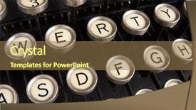  Presentation with nicotine - PPT theme consisting of type writer - close up of keys background and a coral colored foreground