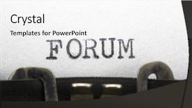  Presentation with forum - Beautiful presentation theme featuring type writer - typewriter closeup shot concept backdrop and a white colored foreground