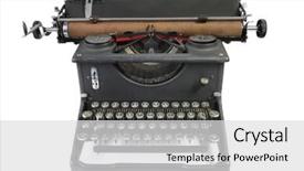  Presentation with dust - Colorful slides enhanced with type writer - vintage typewriter covered in dust backdrop and a  colored foreground