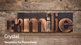  Presentation with german - Slide deck featuring types families - german word familie translating background and a violet colored foreground