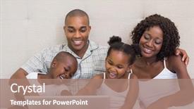  Presentation with bed - Cool new presentation with types families - happy family using laptop together backdrop and a coral colored foreground