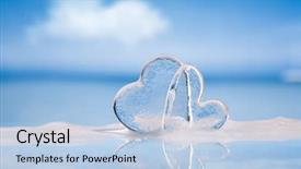  Presentation with clear - Cool new slide deck with clear glass hearts in foam backdrop and a light blue colored foreground