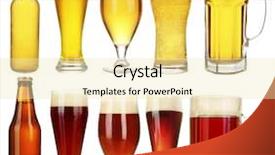  Presentation with bottles - Audience pleasing presentation consisting of types of beer in glass backdrop and a blonde colored foreground