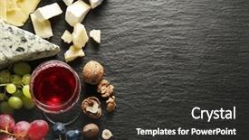  Presentation with wine - PPT layouts with types of cheeses with wine background and a dark gray colored foreground