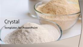  Presentation with flour - Slide set consisting of types of flour in bowl background and a soft green colored foreground