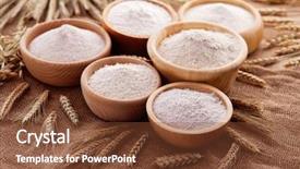  Presentation with flour - Slide set consisting of types of flour on jute background and a tawny brown colored foreground