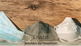  Presentation with medical ppe - Audience pleasing slide set consisting of types-of-masks-for-coronavirus backdrop and a coral colored foreground