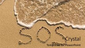  Presentation with sand - PPT theme enhanced with typescript - sos - word drawn background and a coral colored foreground