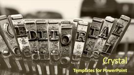  Presentation with keys - Slide deck featuring typescript - word editorial with old typwriter background and a tawny brown colored foreground