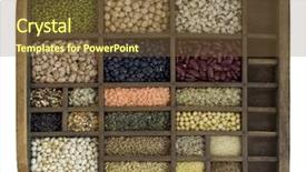  Presentation with lentils - Theme featuring typesetter case with assorted bean background and a tawny brown colored foreground