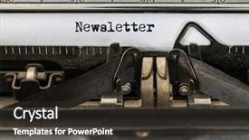  Presentation with vintage - Beautiful slides featuring typewriter with the word newsletter backdrop and a tawny brown colored foreground