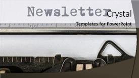  Presentation with vintage - PPT theme consisting of typewriter with the word newsletter background and a sky blue colored foreground