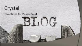  Presentation with blog - Presentation design featuring typewriter with white paper page background and a light gray colored foreground