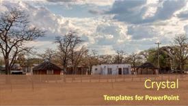  Presentation with african people - Presentation theme enhanced with typical-african-village-in-botswana background and a tawny brown colored foreground