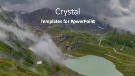  Presentation with alps - Presentation design featuring typical-alpine-landscape-of-swiss background and a gray colored foreground