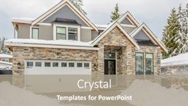  Presentation with american - Theme featuring typical-american-house-in-winter background and a gray colored foreground