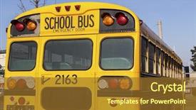  Presentation with school bus - Presentation theme featuring typical american school bus background and a  colored foreground
