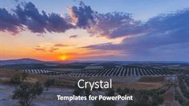  Presentation with sunset - PPT theme featuring typical-andalusian-landscape-during-sunset and a dark gray colored foreground
