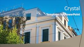  Presentation with architecture - PPT theme with typical-architecture-in-athens-greece background and a teal colored foreground