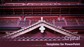  Presentation with chinese temple - Theme having typical-asian-chinese-temple-roof background and a tawny brown colored foreground