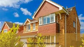  Presentation with english - Presentation design consisting of typical-beautiful-english-house background and a gold colored foreground