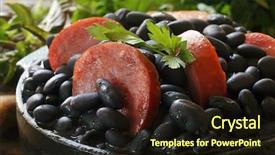  Presentation with beans - Beautiful PPT layouts featuring typical brazilian dish originate backdrop and a wine colored foreground