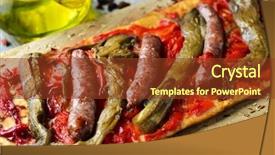  Presentation with eggplant - Amazing PPT theme having typical catalan savory cake similar backdrop and a tawny brown colored foreground