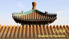 Presentation with chinese temple - Beautiful slides featuring typical chinese ancient building backdrop and a tawny brown colored foreground