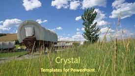  Presentation with utah - Audience pleasing slides consisting of typical-conestoga-wagons-utah-usa backdrop and a tawny brown colored foreground