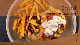  Presentation with french fries - Slide deck with typical-czech-cuisine-chicken-slice background and a red colored foreground