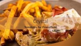  Presentation with camembert - Presentation enhanced with typical-czech-cuisine-chicken-slice background and a gold colored foreground