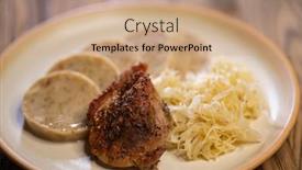  Presentation with cabbage - Audience pleasing slide deck consisting of typical-czech-cuisine-pork backdrop and a coral colored foreground