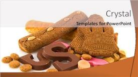  Presentation with dutch sinterklaas - Slides enhanced with typical dutch delicacy for the sinterklaas holidays isolated over white background and a lemonade colored foreground