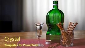  Presentation with dutch - Presentation theme consisting of typical dutch drink jenever with salted sticks background and a tawny brown colored foreground