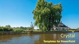 Presentation with dutch - PPT theme featuring typical-dutch-farmers-house background and a tawny brown colored foreground