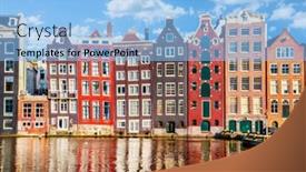  Presentation with dutch - Presentation design enhanced with typical-dutch-houses-in-amsterdam background and a  colored foreground