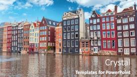 Presentation with dutch - Presentation theme enhanced with typical-dutch-houses-in-amsterdam background and a coral colored foreground