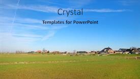  Presentation with dutch - Audience pleasing PPT layouts consisting of typical-dutch-landscape-in-polder backdrop and a teal colored foreground