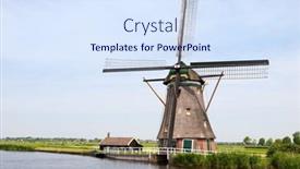 Presentation with dutch - Amazing theme having typical-dutch-landscape-with-windmill backdrop and a sky blue colored foreground