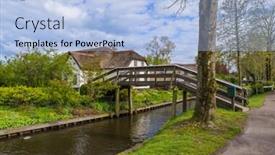  Presentation with dutch - Slide set with typical-dutch-village-giethoorn background and a light blue colored foreground