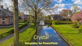  Presentation with dutch - Theme consisting of typical-dutch-village-giethoorn background and a tawny brown colored foreground