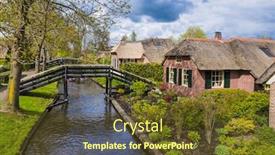  Presentation with dutch - Cool new presentation design with typical-dutch-village-giethoorn backdrop and a tawny brown colored foreground