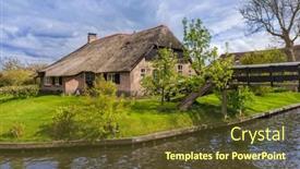  Presentation with dutch - Slide deck consisting of typical-dutch-village-giethoorn background and a tawny brown colored foreground