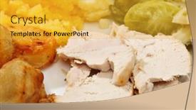  Presentation with christmas dinner - Presentation theme consisting of typical-english-christmas-dinner background and a yellow colored foreground