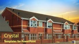  Presentation with english - Presentation theme having typical-english-street-at-sunset background and a tawny brown colored foreground